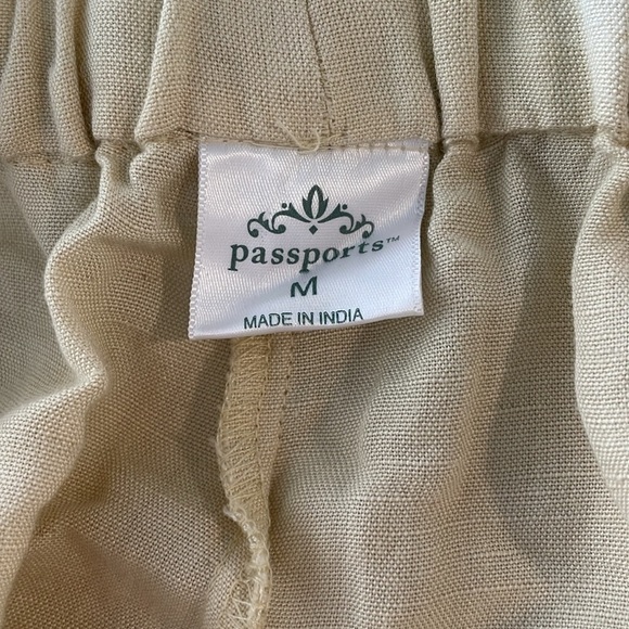 passports linen pant / M / cream / like new - Picture 4 of 8